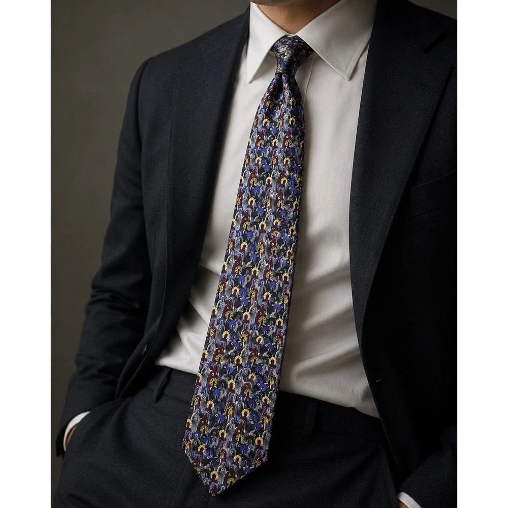 Carlos by Carlos Santana Mens Silk Necktie Live From The Heart Abstract Figures